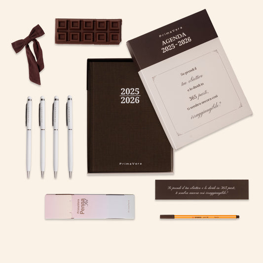 PREORDINE Kit - Agenda + Set Penne Argento