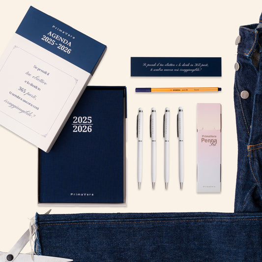 PREORDINE Kit - Agenda + Set Penne Argento