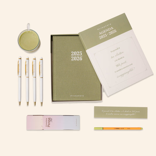 PREORDINE Kit - Agenda + Set Penne Oro
