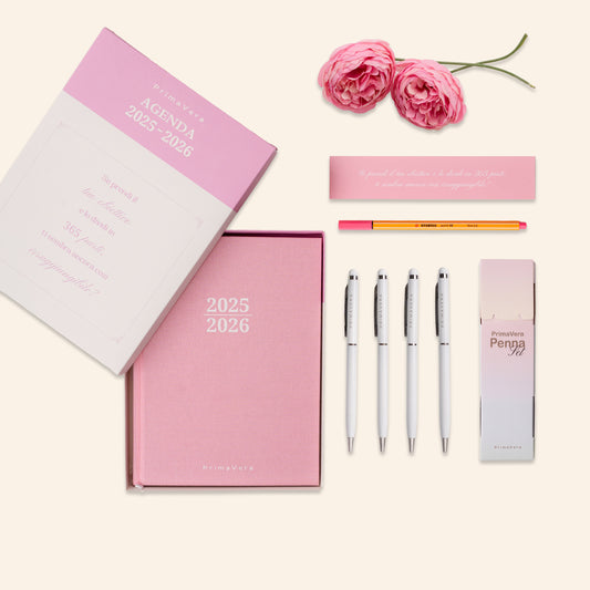 PREORDINE Kit - Agenda + Set Penne Argento