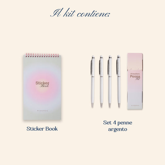 PREORDINE PrimaVera Penna Set Argento + Sticker Book