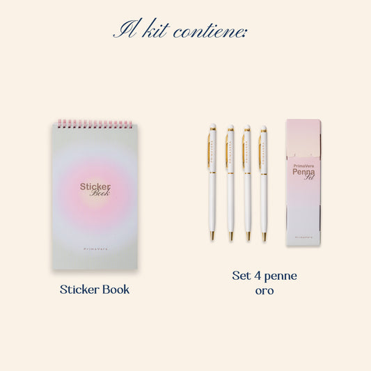 PREORDINE PrimaVera Set Penna Oro + Sticker Book