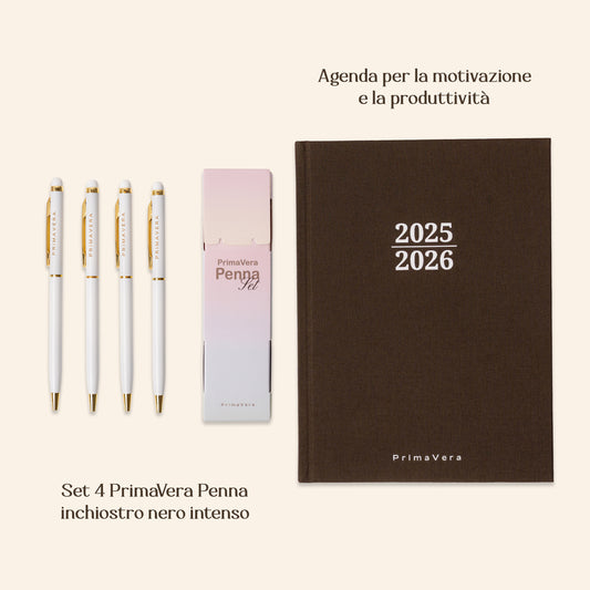 PREORDINE Kit - Agenda + Set Penne Oro