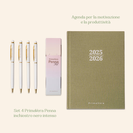 PREORDINE Kit - Agenda + Set Penne Oro