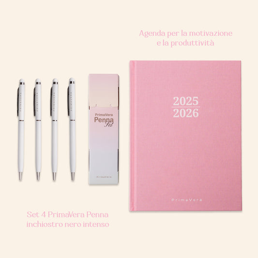 PREORDINE Kit - Agenda + Set Penne Argento