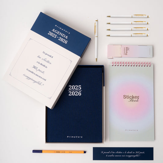 PREORDINE PrimaVera Svolta Kit - Agenda + Sticker Book + Penna Oro